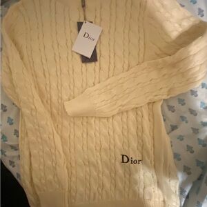 Dior Ivory Cable Knit Sweater